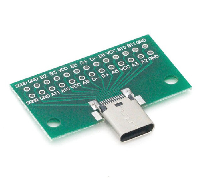 Тестовий роз'єм USB 3.1 Type C 24 пін на платі — гніздо мама