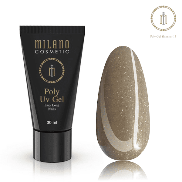 Акрил-гель (полігель) з шіммером № 13 Мilano Cosmetic для нігтів, 30 мл, фото 1
