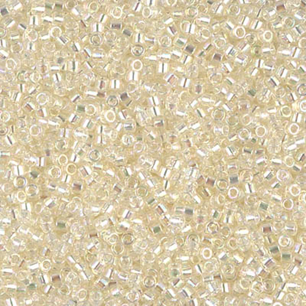 Бісер Miyuki Delica Beads 11/0, 5г, DB-109, блискучий райдужний, бежевий