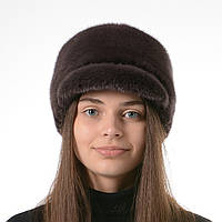 Женская зимняя норковая кепка с цельного меха "Норма" Шоколад