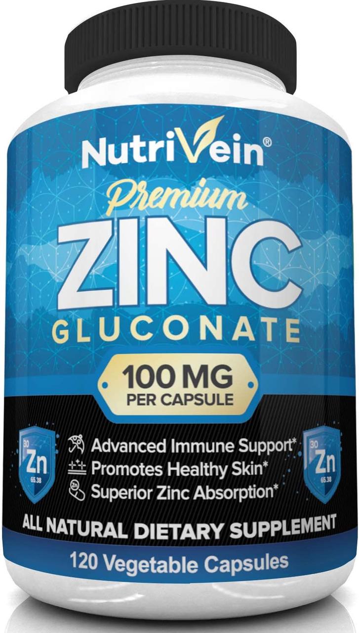 Nutrivein, глюконат цинку, 100 мг, 120 таблеток