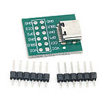 Тестовий роз'єм USB 3.1 Type C 12 пін на платі — гніздо мама, фото 4