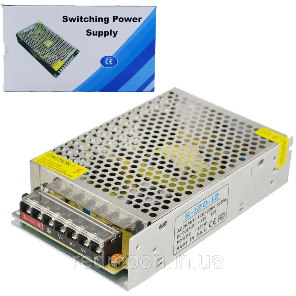 Блок питания 12V 10A METAL / Перфорированный адаптер для светодиодной ...