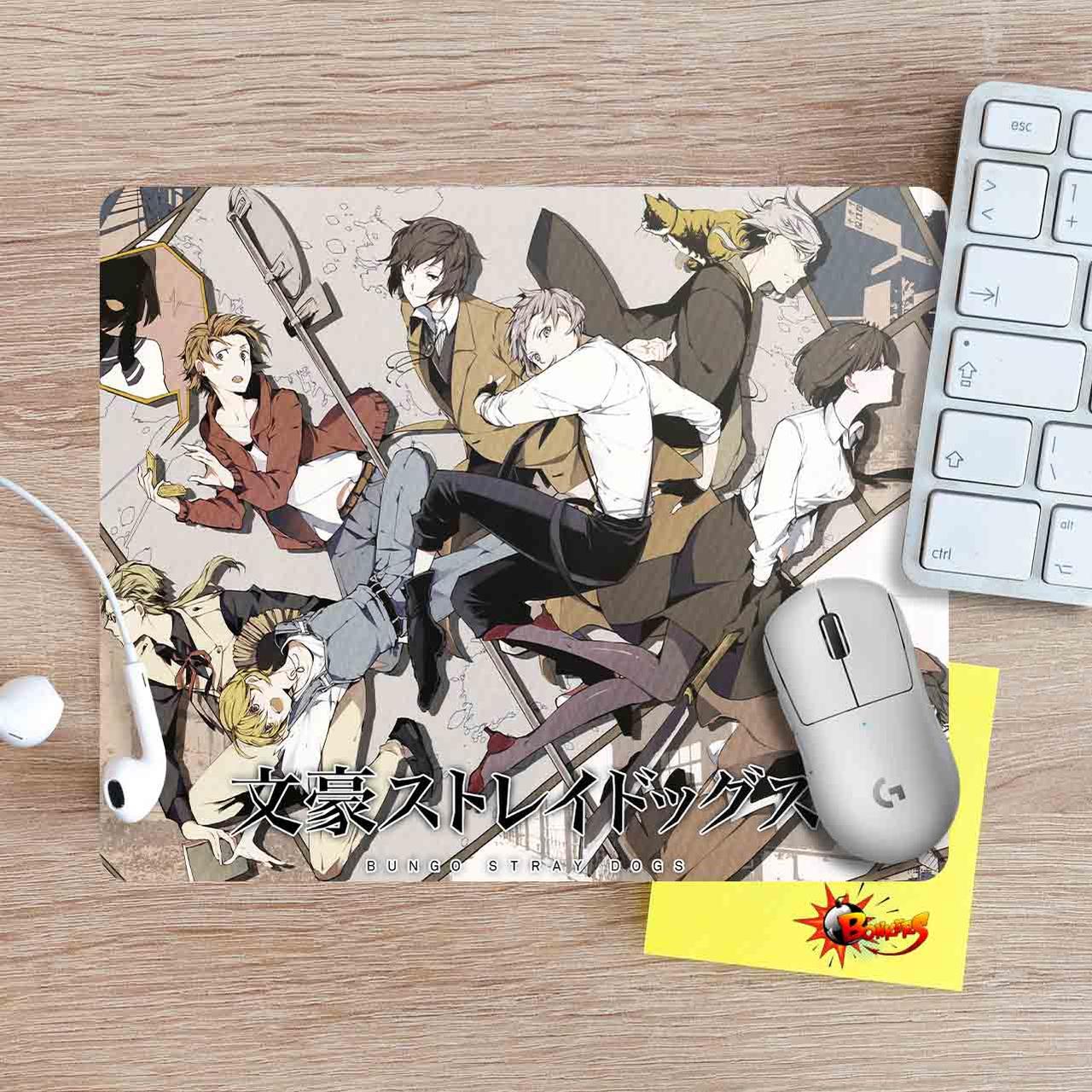 Килимок для мишки Bungo stray dogs "Герої" / Літературні генії Бродячі Пси