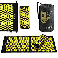 Коврик акупунктурный с валиком 4FIZJO Classic Mat XL Аппликатор Кузнецова 4FJ0087 Black/Yellow