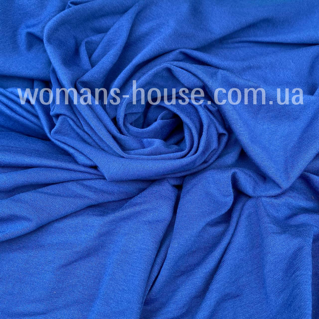 Трикотаж Віскоза стрейч однотон 180 см Туреччина 180 г/м2 Синій Електрик, фото 1