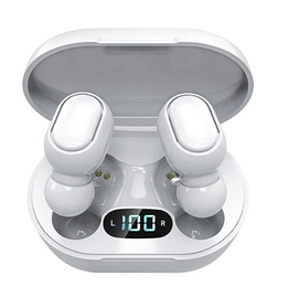 Бездротові вакуумні Bluetooth 5.0 навушники білі із зарядною станцією, мінігарнітура TWS E7S