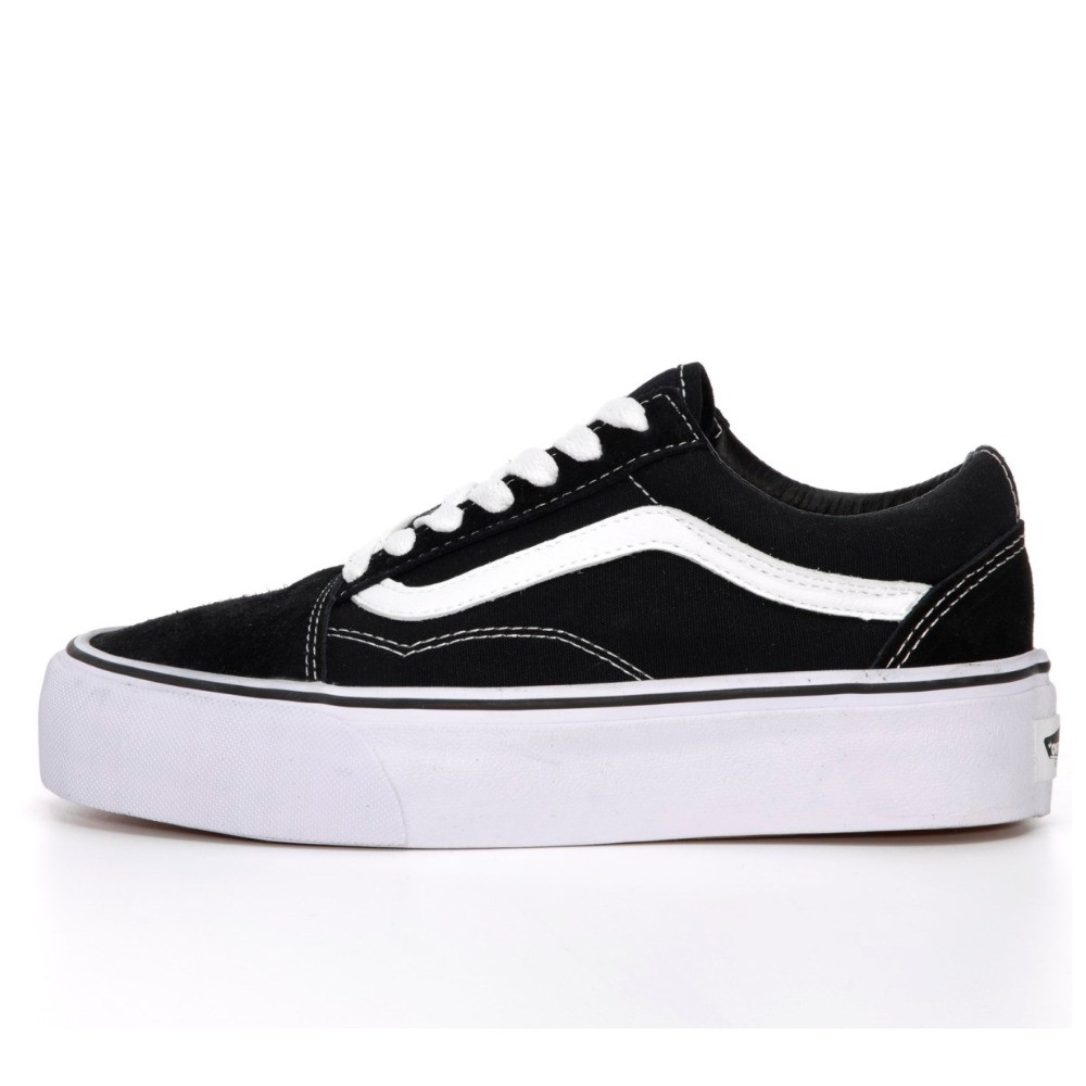 Жіночі кеди Vans Old Skool Black White Platform Premium, чорно-білі кеди ванс олд скул чорні кросівки, фото 1