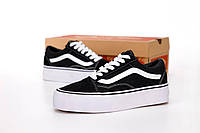 Vans Old Skool Platform Vans Knu Black White жіночі кеди кросівки