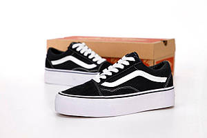 Vans Old Skool Platform Vans Knu Black White жіночі кеди кросівки
