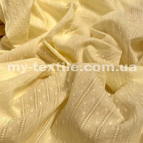 Тканина Коттон мережка з пухирцем Світло-жовтий