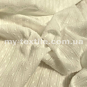 Тканина Коттон мережка з пухирцем Білий