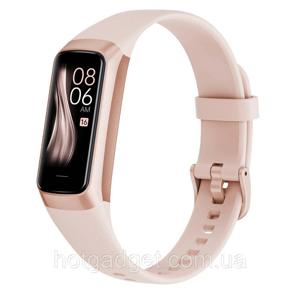 Смарт-годинник, фітнес-браслет Lemfo C60 pink (тонометр, пульсоксиметр, температура тіла) Amoled екран