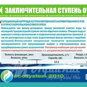 Пості фільтр із кокосовим вугіллям Т-33-GAC-G, фото 2