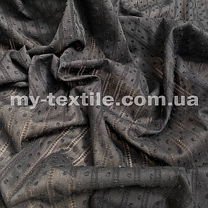 Тканина Коттон мережка з пухирцем Чорний