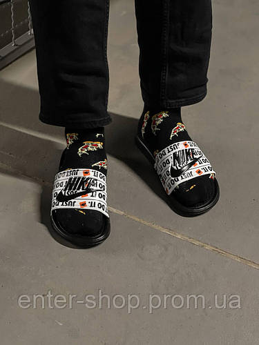 Шлепки летние массажные Nike Black новинка Шлепанцы стильные мужские ...