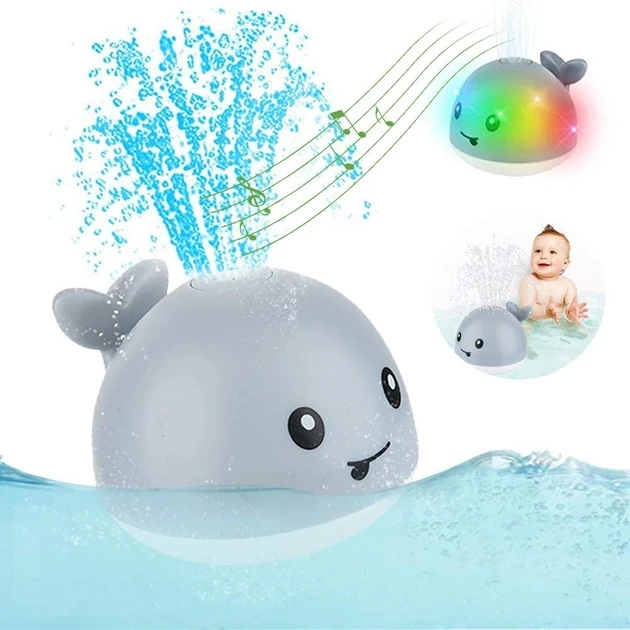 Світиться кит спрей з фонтаном для ванної забавна іграшка для дітей, які приймають ванну