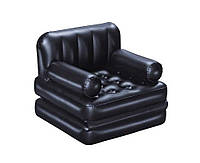 Bestway 75114, надувне крісло 191 x 97 x 64 см розкладне, чорне