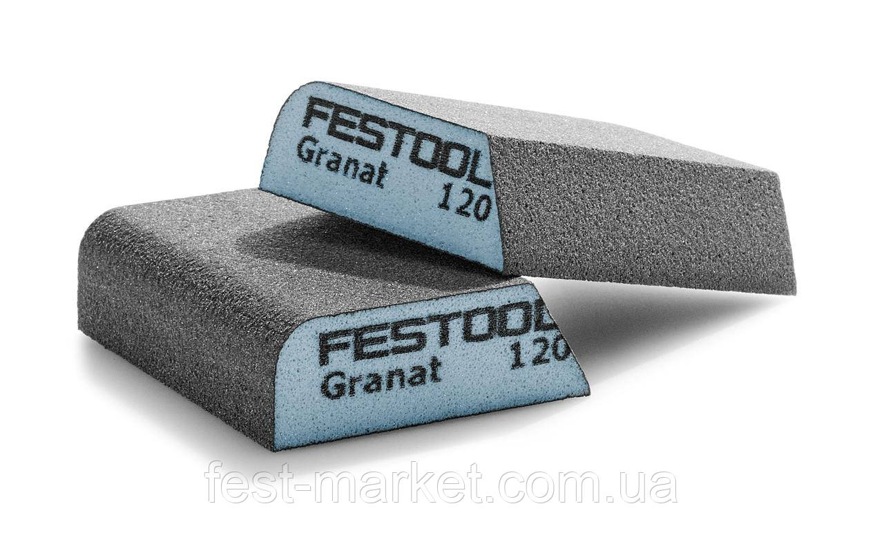 Губка шлифовальная комби-блок 69 мм x 98 мм x 26 мм Р120 CO GR/6 Granat Festool 201084 (6 шт) - фото 3 - id-p446640070