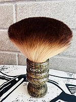 Щітка перукарська для змітання волосся на дерев'яній основі Lucky