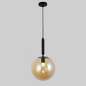 Чорний скляний підвіс 25см (916-3525-1 BK+BR), фото 1