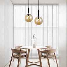 Чорний скляний підвіс 25см (916-3525-1 BK+BR), фото 4