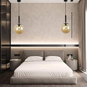 Чорний скляний підвіс 25см (916-3525-1 BK+BR), фото 2