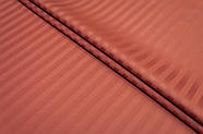 Простирадло 150х220 (Страйп Сатин) | Полуторне простирадло від виробника "Королева Ночі" | Теракотовий страйп сатин, фото 2