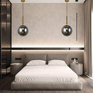 Бронзовий скляний підвіс 25см (916-3525-1 BRZ+BK), фото 2