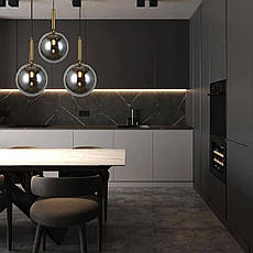 Бронзовий скляний підвіс 25см (916-3525-1 BRZ+BK), фото 3