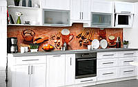 60x200 см, Мускат и корица, Фартук на кухню самоклейка, виниловые наклейки для кухни, защитная пленка для