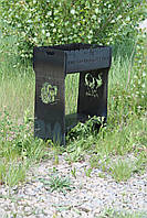 Мангал розбірний високий на 12 шампурів із підставкою для дров та індивідуальним гравіюванням