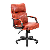 Кресло для руководителя Дакота пластик рич. Офисное с роликами на колесах для дома и офиса
