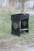 Мангал розбірний високий на 12 шампурів із підставкою для дров та індивідуальним гравіюванням — MOLDAVIE