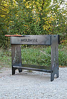 Мангал розбірний високий на 14 шампурів із підставкою для дров та індивідуальним гравіюванням