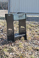 Мангал розбірний високий на 12 шампурів із підставкою для дров і гравіюванням — bmw