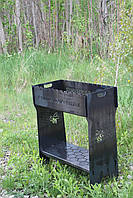 Мангал розбірний високий на 12 шампурів із підставкою для дров та індивідуальним гравіюванням — Соти