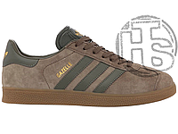 Мужские кроссовки Adidas Gazelle Brown Green Metallic Gold ALL00194