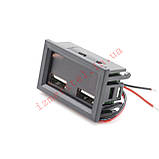 Автомобільний вольтметр 12В з USB портами, фото 4