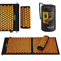 Килимок акупунктурний з валиком 4FIZJO Classic Mat XL Аплікатор Кузнєцова 4FJ0049 Black/Orange