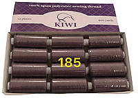 Нитки швейные Kiwi (Киви) 40/2 (400 ярдов) полиэстер цвет тёмнвя-пудра №185 (упаковка 12 шт)