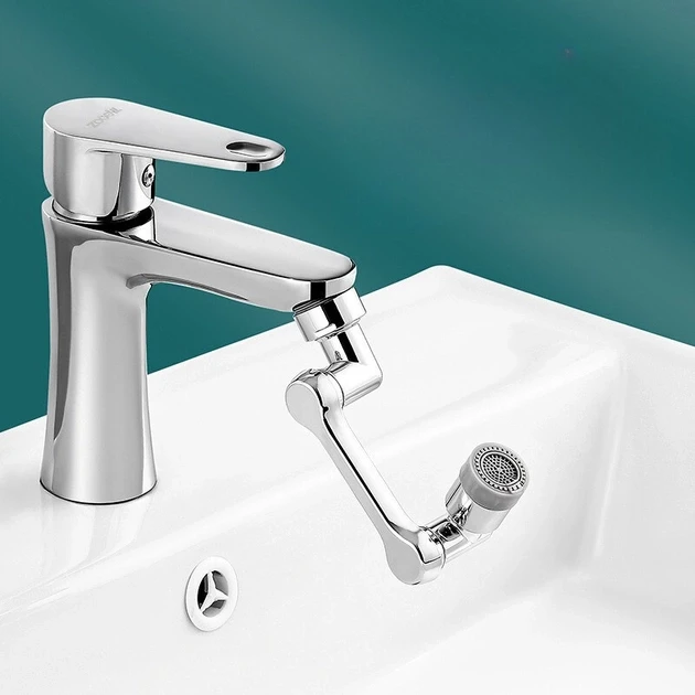 Насадка-аератор Faucet Splash Head на кран для економії води, поворот на 1080°, два режими з металу