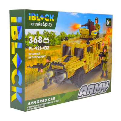 Конструктор IBLOCK Army 368 деталей PL-921-432 хаммер хамер коробка 37,5*25,5*6 см