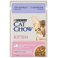 Влажный корм для котов Cat Chow Kitten. З ягням та цукіні в желе, 85 г (7613037025545)