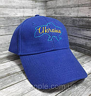 Кепка з вишивкою карта України, синя