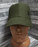Кепка "хакі", темна олива з чорним тризубом. Преміум якість, фото 3