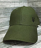 Кепка "хакі", темна олива з чорним тризубом. Преміум якість, фото 7