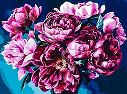 Алмазна вишивка. Картина на підрамнику "Квітковий ноктюрн" , розмір 40х50см