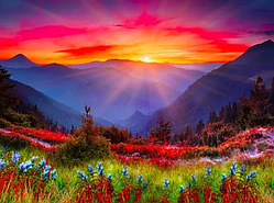 Алмазна вишивка. Картина на підрамнику "Яскравий світанок" , розмір 40х50см