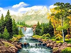 Алмазна вишивка. Картина на підрамнику "Між весною і осінню" , розмір 40х50см